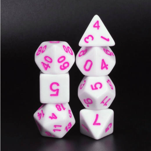 *discontinued* White Void with Purple RPG Dice Set