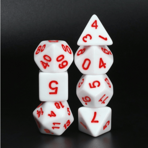 *discontinued* White Void with Red RPG Dice Set