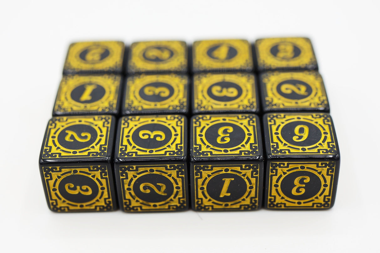 Magic Burst D6 Set -  Yellow - 12 piece D6's