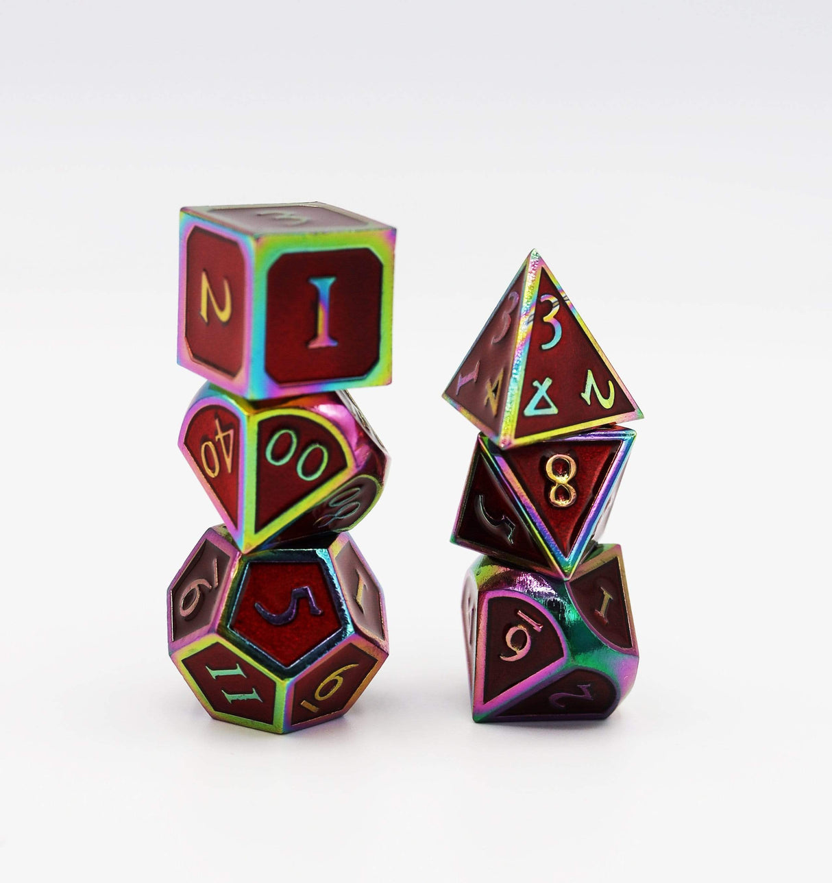 *discontinued* Burnt Opal with Ruby RPG Dice Set