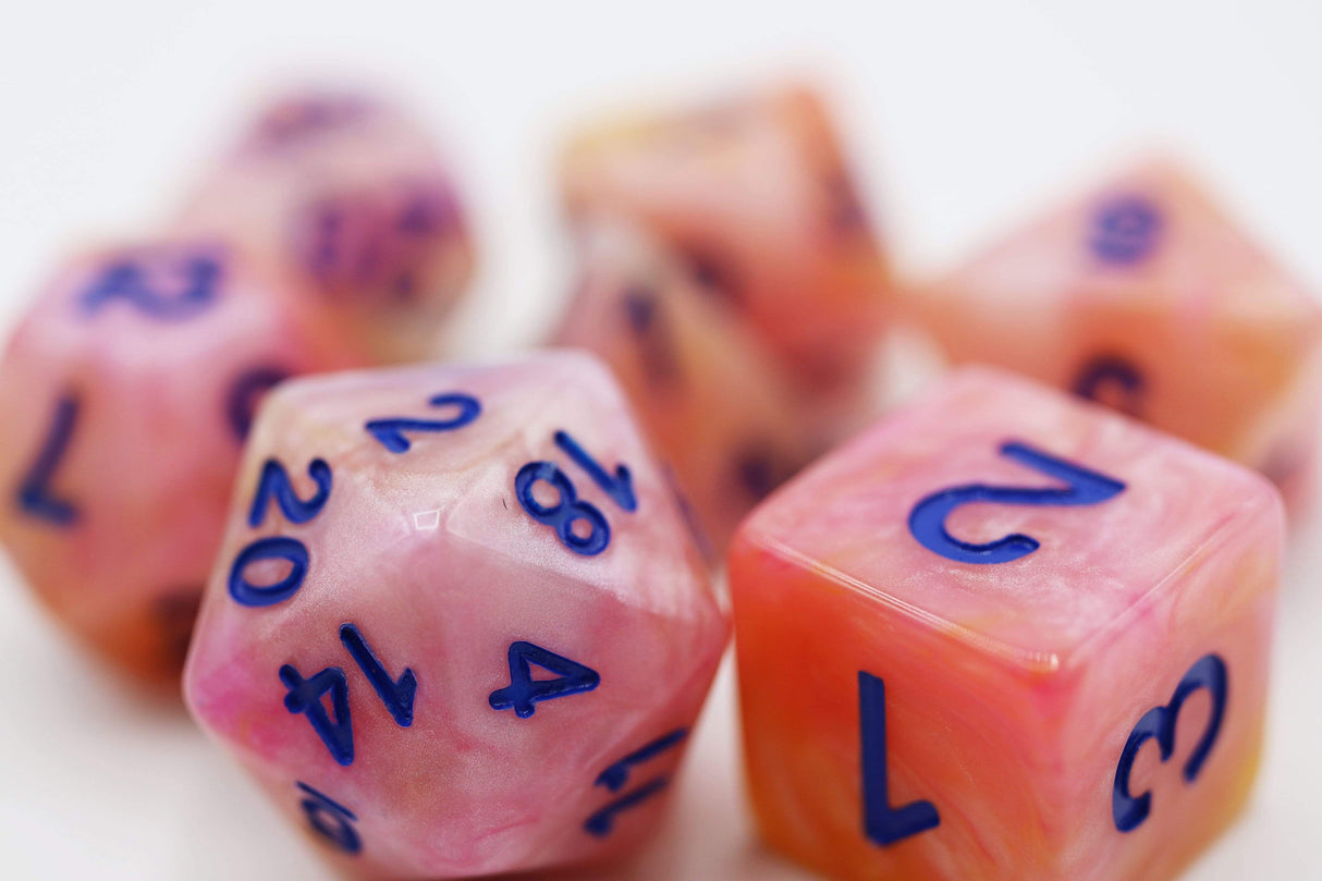 *discontinued*Orange Marble RPG Dice Set